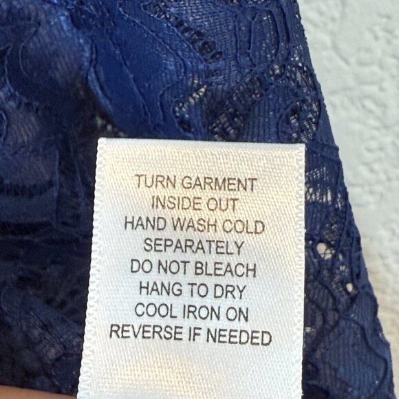Blue Lace Mini Dress Cocktail Medium - Picture 12 of 14